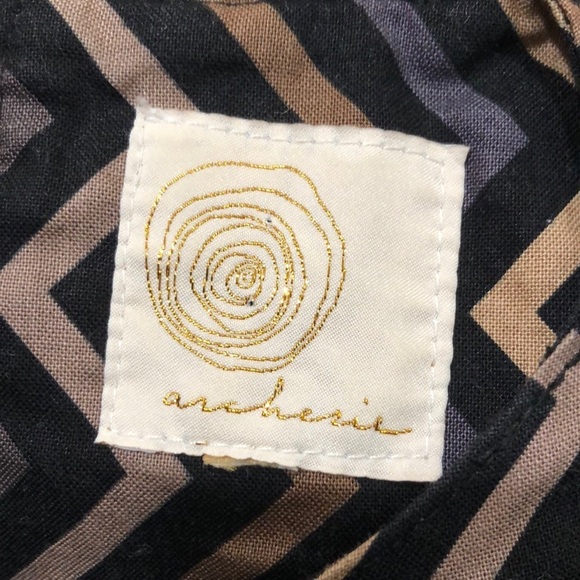 Atelier New York Dress Size 4 Black Brown Zigzag Chevron - Picture 8 of 11